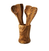 Olive Wood Utensil Holder / Pot 15cm high